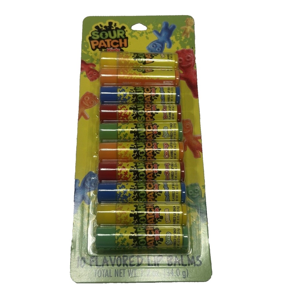 SOUR PATCH‎ KIDS chap stick lip balms 10 pack taste beauty